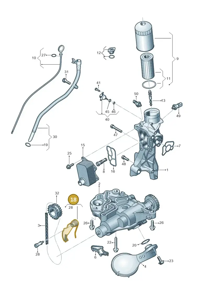 06K109507R — Audi A3 Sportback (2019-2021) diagram 596115022, position 18