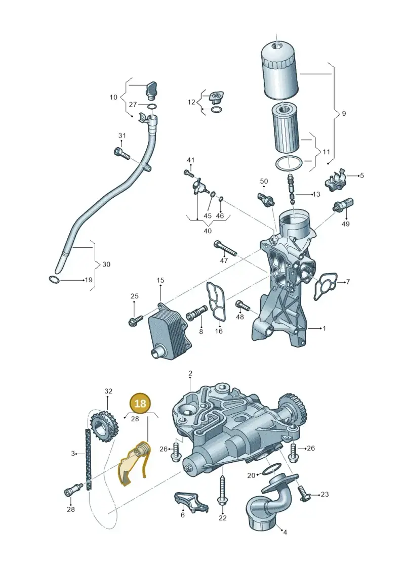 06K109507R — Audi Q8 Quattro 3,0 (2018-) diagram 849115015, position 18