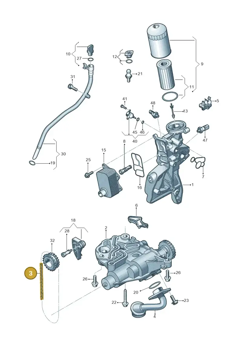 06K115225C — Audi A3 Sportback (2019-2021) diagram 848115120, position 3