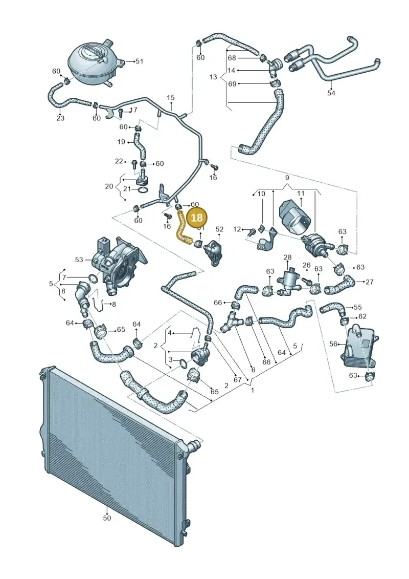 06K121049A — Audi A3 Sportback (2019-2021) diagram 891121240, position 18