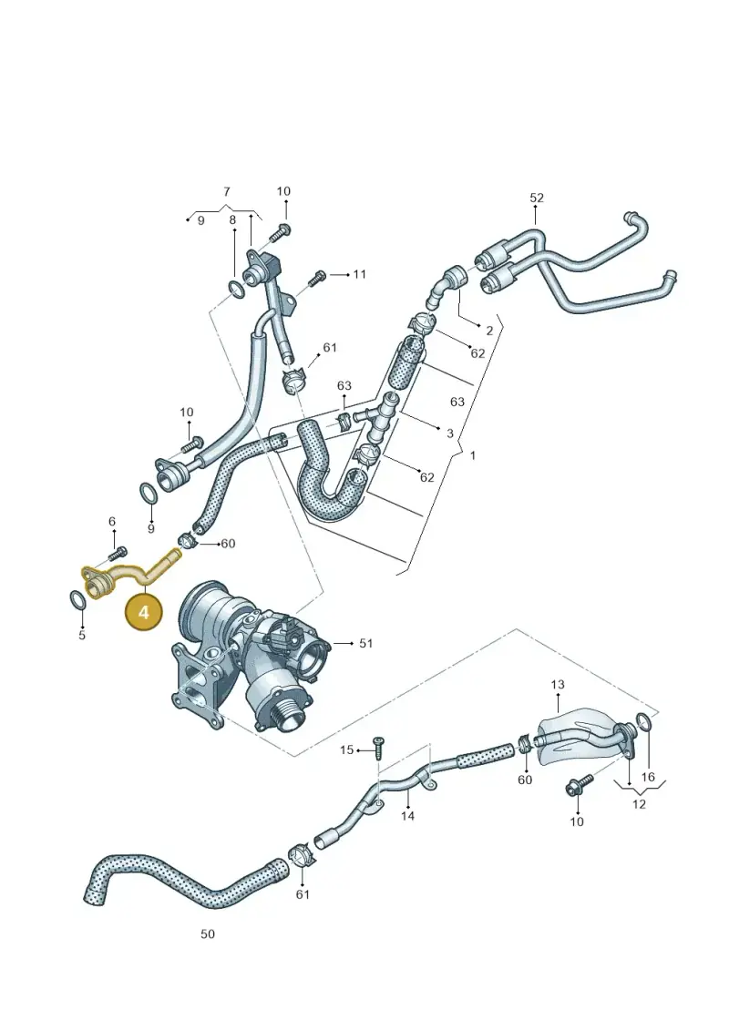 06K121065S — Audi A1 sportback 1.0 (2018-) diagram 850121370, position 4
