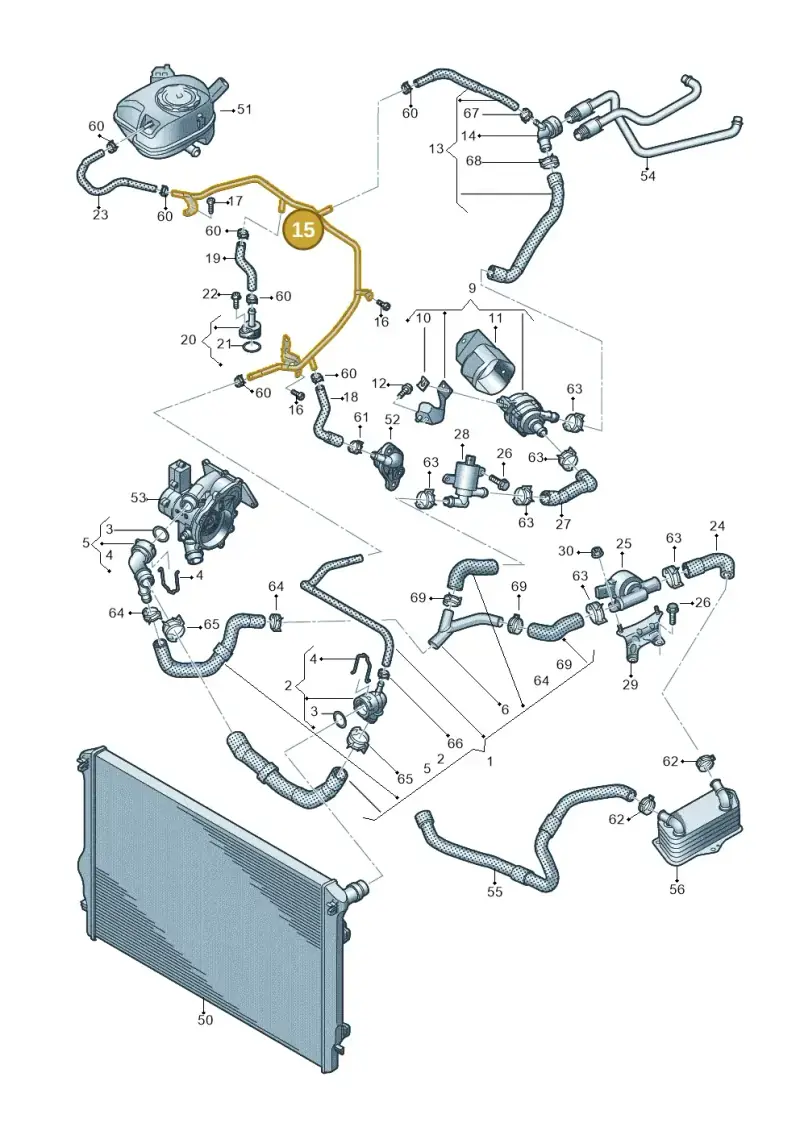 06K121075BH — Audi A1 sportback 1.0 (2018-) diagram 592121034, position 15