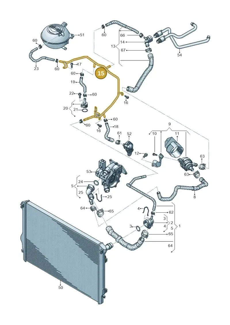06K121075BH — Audi Q3 quattro (2018-2019) diagram 597121089, position 15