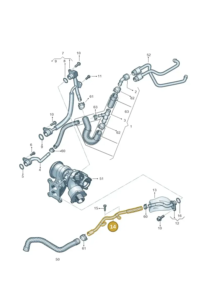 06K121085H — Audi A1 sportback 1.0 (2018-) diagram 850121370, position 14