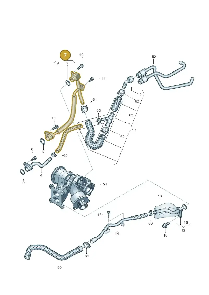 06K121497AQ — Audi A1 sportback 1.0 (2018-) diagram 850121370, position 7