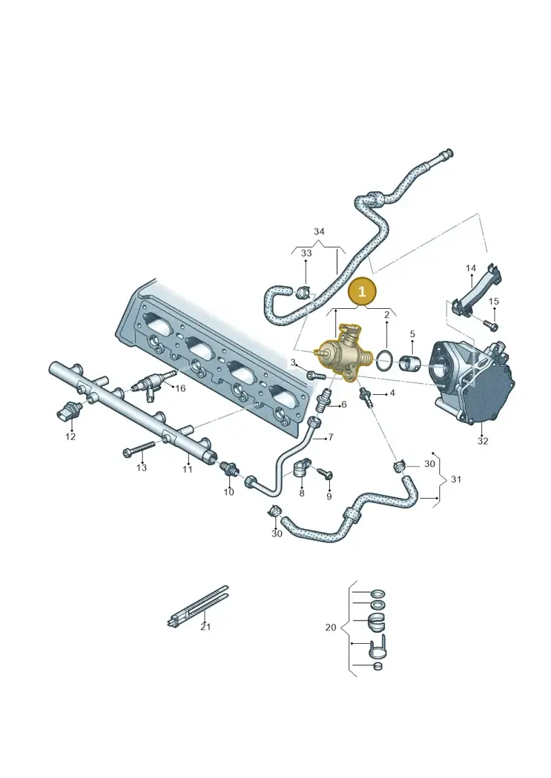 06K127027M — Audi A5 Sportback (2016-2020) diagram 724133060, position 1