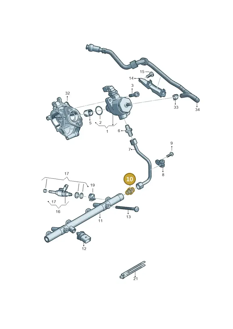 06K127065J — Audi Q8 Quattro 3,0 (2018-) diagram 429133022, position 10