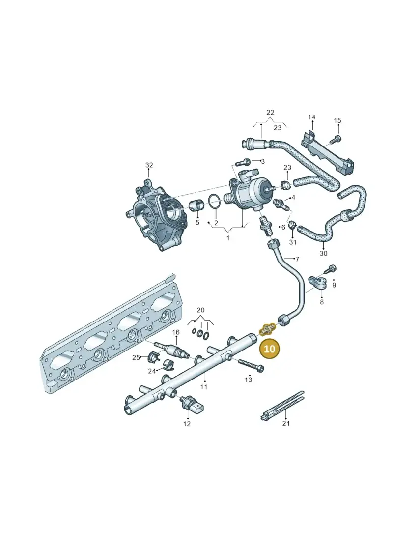 06K127065J — Audi A6 2.0 (2018-) diagram 896133240, position 10