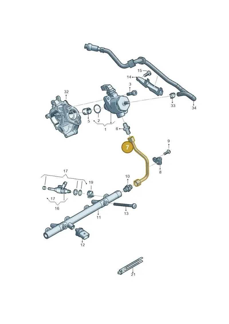 06K127501J — Audi Q5 (2016-2020) diagram 429133022, position 7