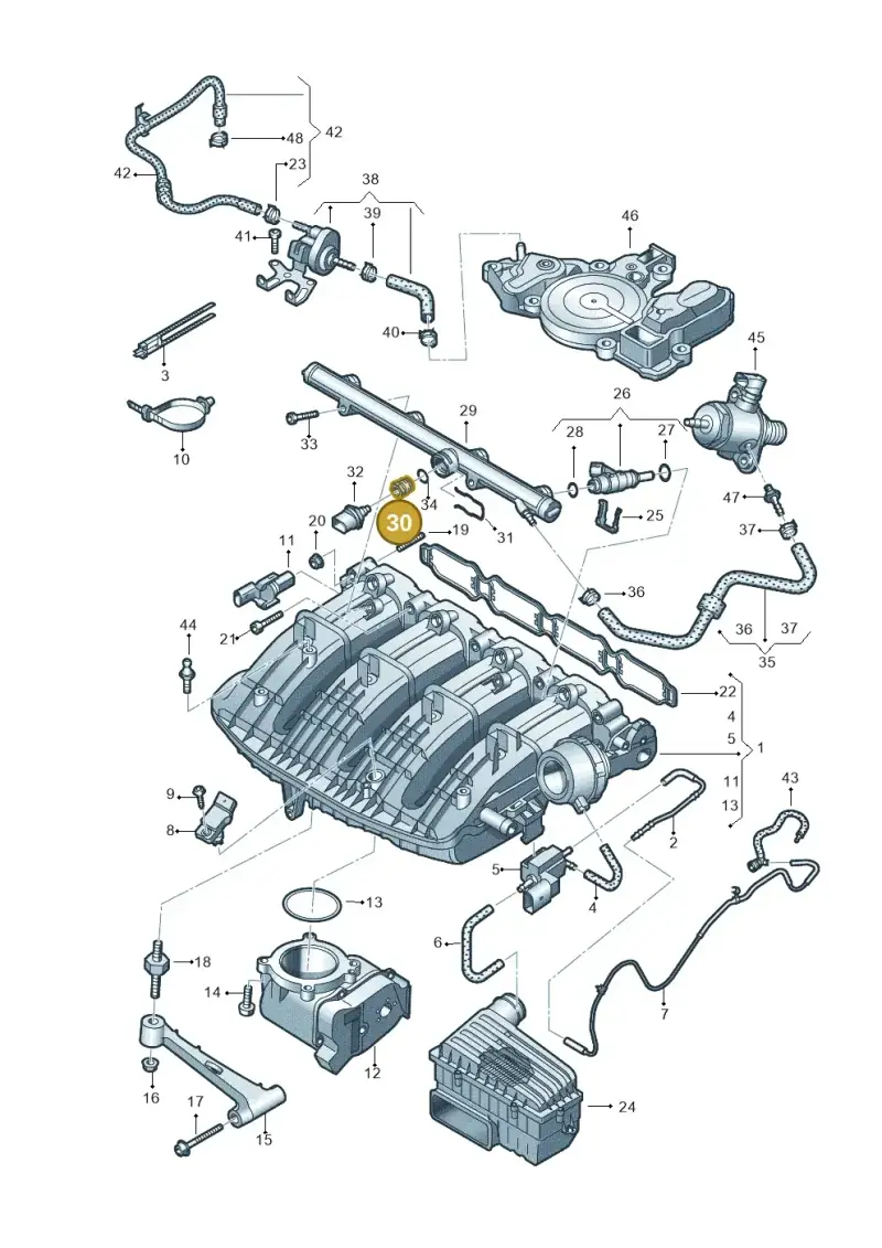 06K127813 — Audi Q3 2.0 TDI (2014-2019) diagram 786133250, position 30