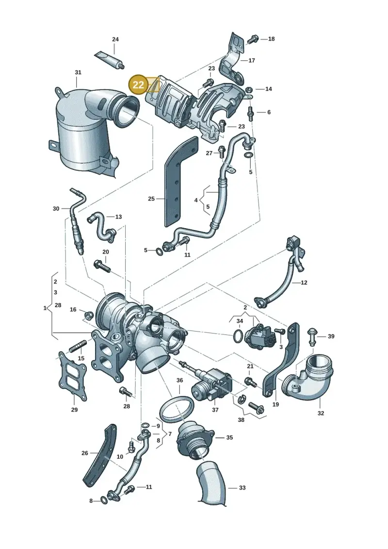 06K129597C — Audi A3 Sportback (2019-2021) diagram 890145641, position 22