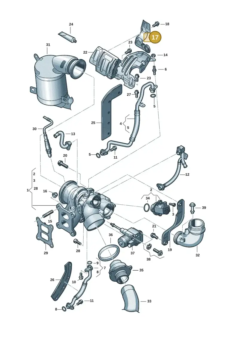 06K129598B — Audi A1 Sportback (2014-2018) diagram 890145641, position 17