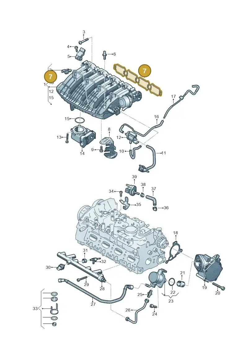 06K129717K — Audi A3 Sportback (2019-2021) diagram 596133602, position 7
