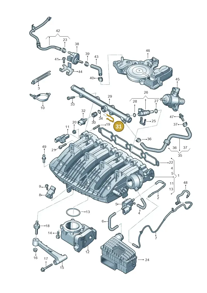 06K133047C — Audi A3 Sportback (2016-2020) diagram 746133100, position 31