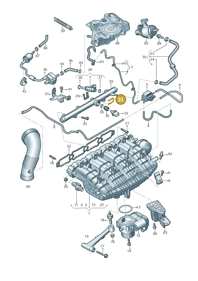 06K133047C — Audi A6 2.0 (2018-) diagram 798133160, position 31