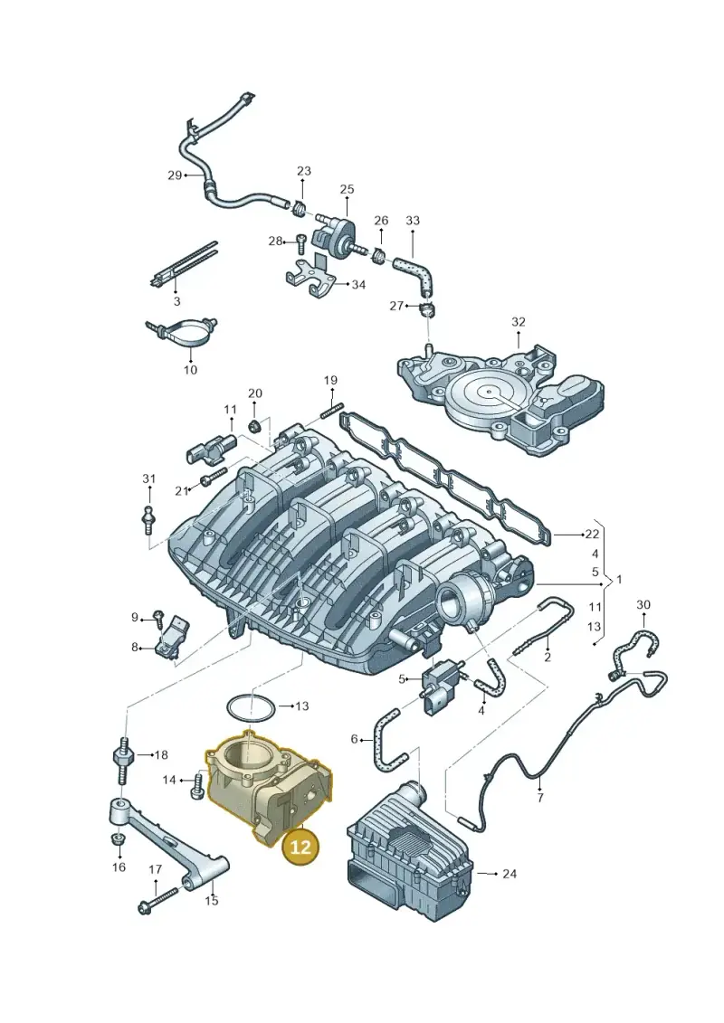 06K133062AS — Audi Q3 quattro (2018-2019) diagram 796133100, position 12
