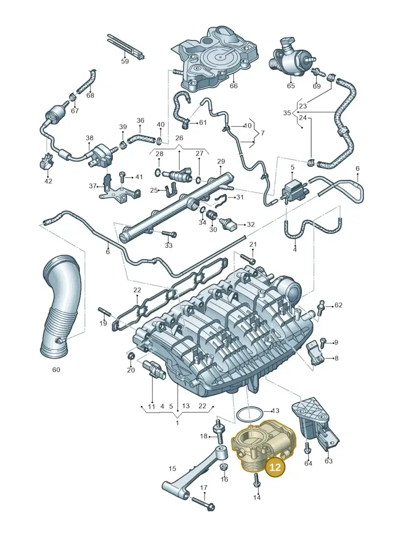 06K133062AS — Audi A6 2.0 (2018-) diagram 798133160, position 12