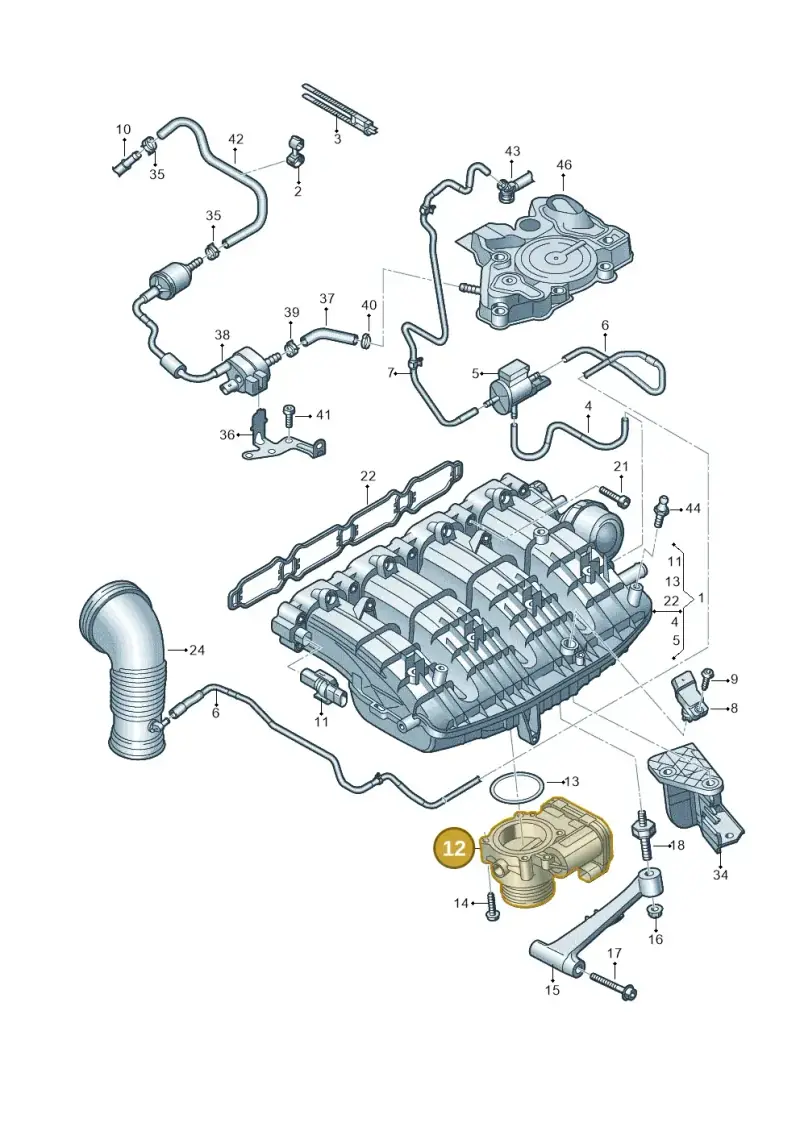 06K133062AS — Audi A6 2.0 (2018-) diagram 849133340, position 12