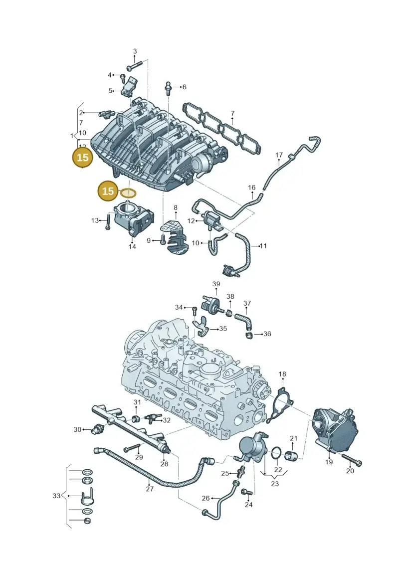 06K133073D — Audi A3 Sportback (2019-2021) diagram 596133602, position 15