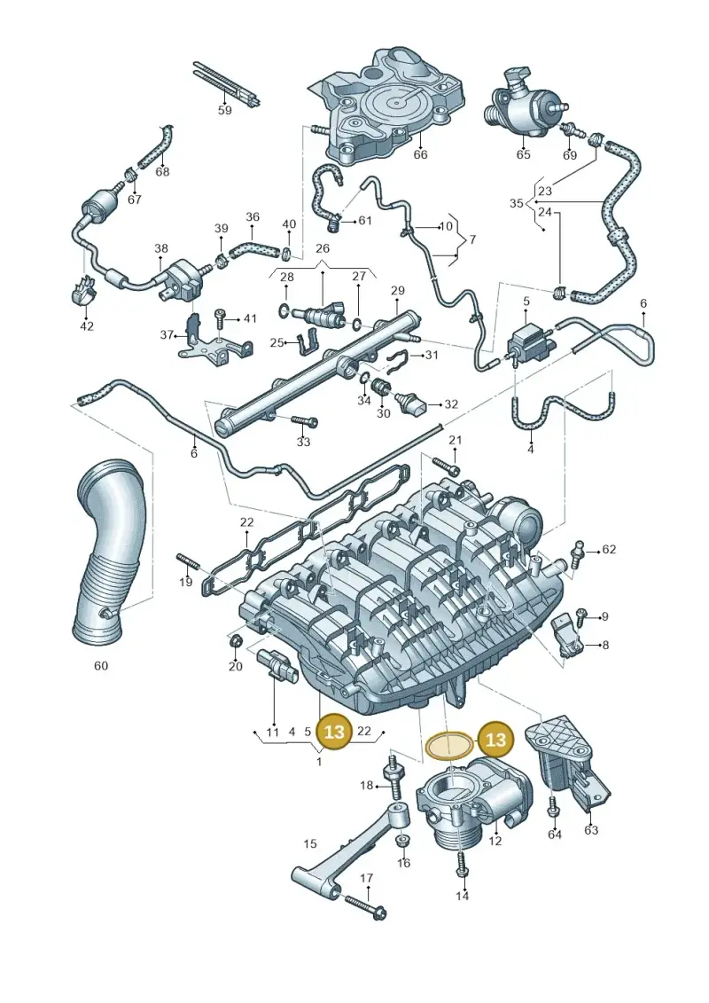 06K133073D — Audi A6 2.0 (2018-) diagram 798133160, position 13