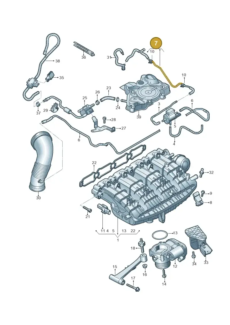 06K133241AP — Audi Q5 (2016-2020) diagram 896133028, position 7