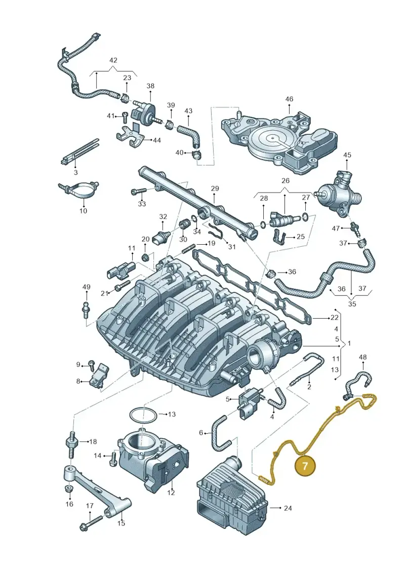 06K133241H — Audi A1 Sportback (2014-2018) diagram 746133100, position 7