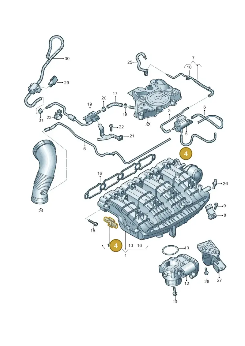06K133595 — Audi Q8 Quattro 3,0 (2018-) diagram 849133070, position 4