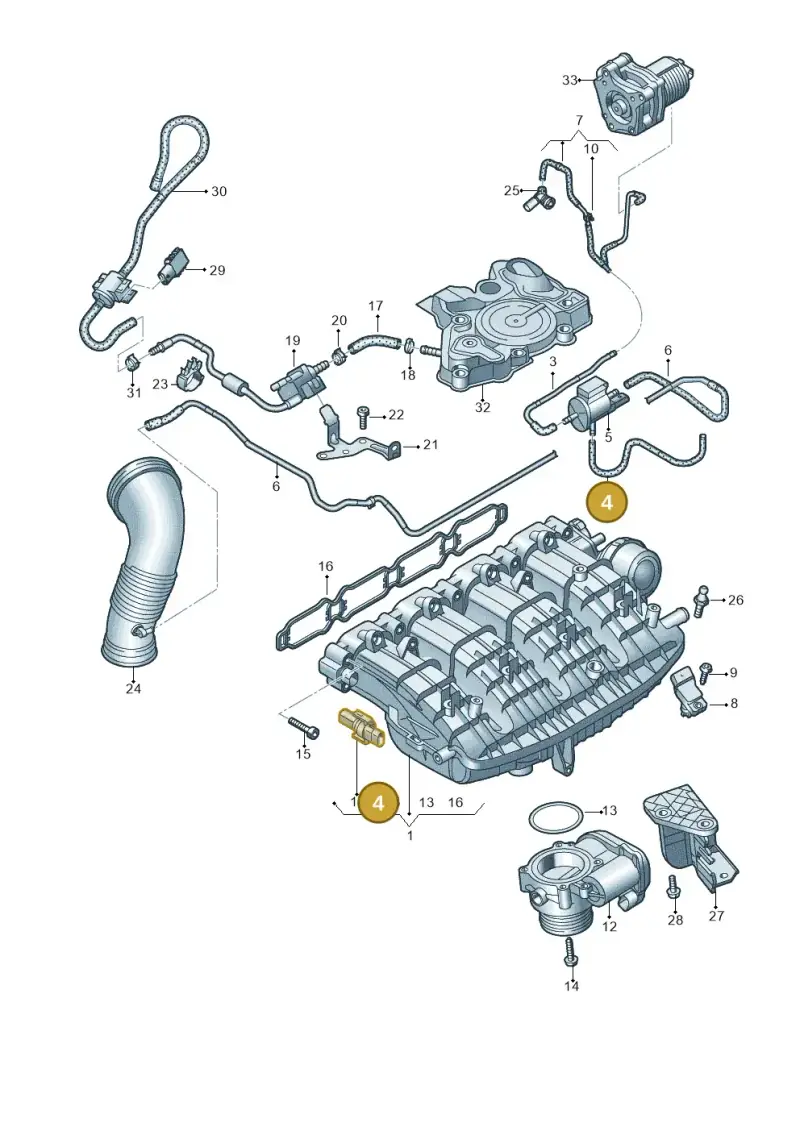 06K133595 — Audi A6 2.0 (2018-) diagram 896133010, position 4