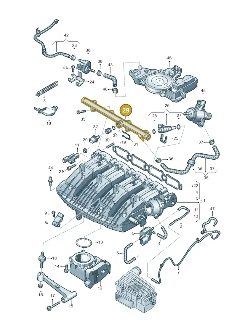 06K133681E — Audi A3 Sportback (2019-2021) diagram 884133100, position 29