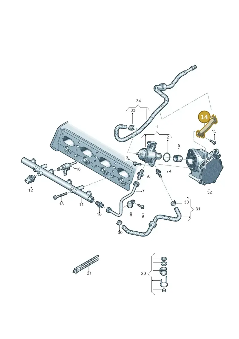 06K133689J — Audi Q7 qu. 3.0 TDI (2015-2019) diagram 724133060, position 14