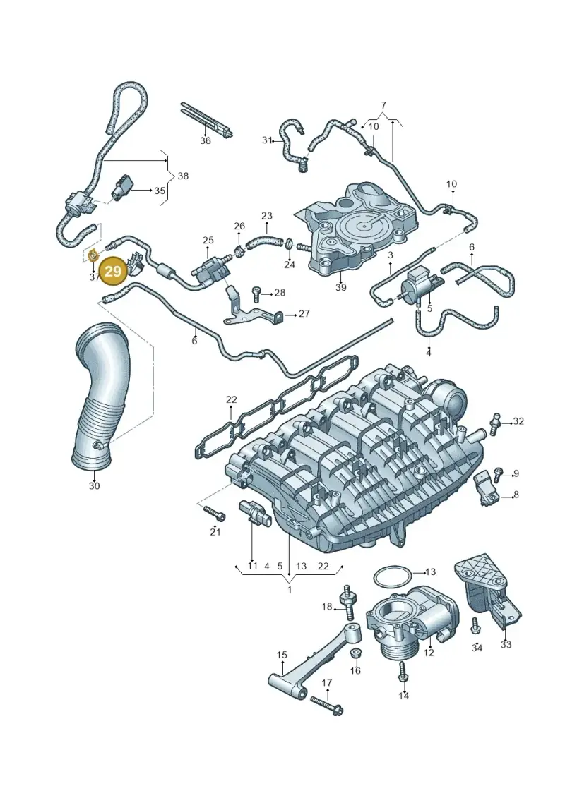 06K133689J — Audi A6 2.0 (2018-) diagram 859133200, position 29