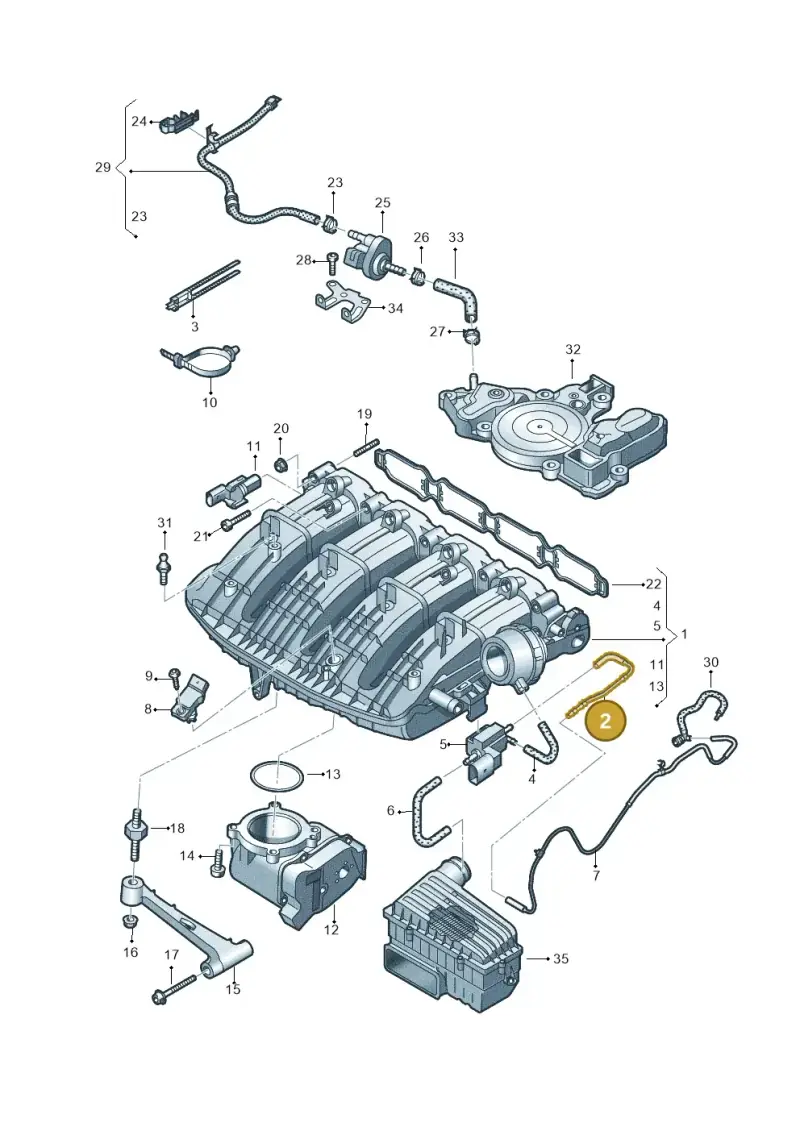 06K133773C — Audi A3 Sportback (2019-2021) diagram 596133612, position 2