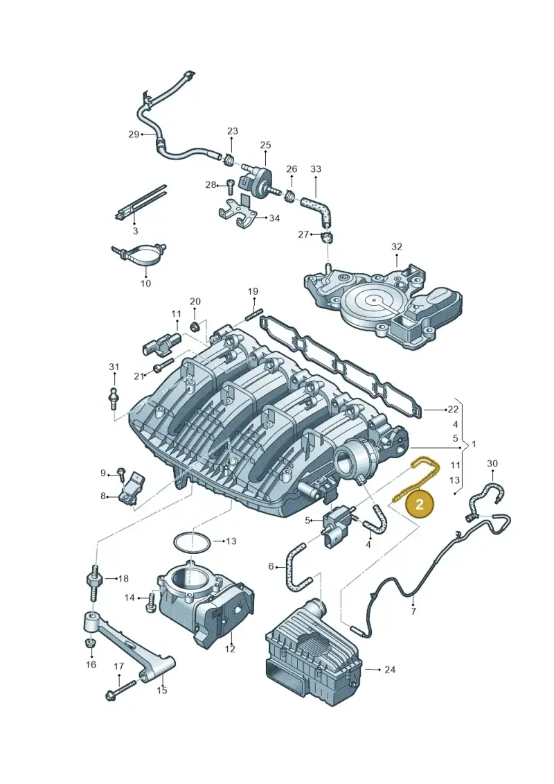 06K133773C — Audi Q3 quattro (2018-2019) diagram 796133100, position 2