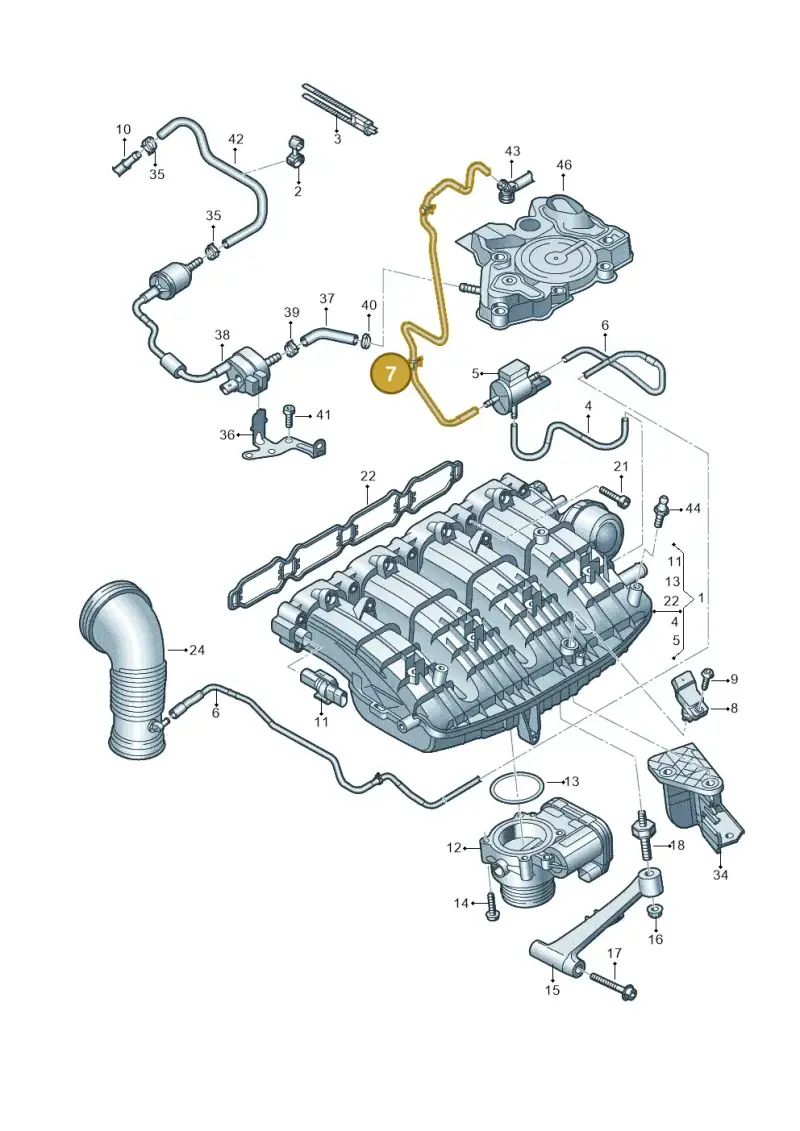 06K133773C — Audi A6 2.0 (2018-) diagram 849133340, position 7