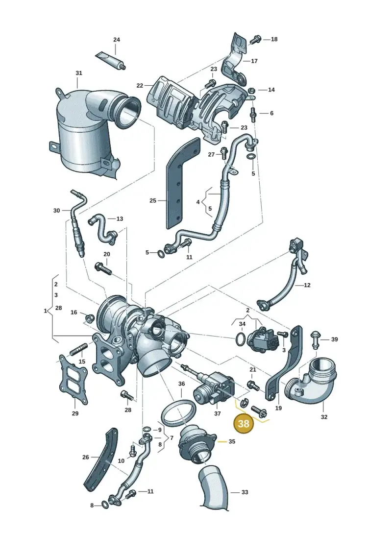 06K198129 — Audi A3 Sportback (2019-2021) diagram 890145641, position 38