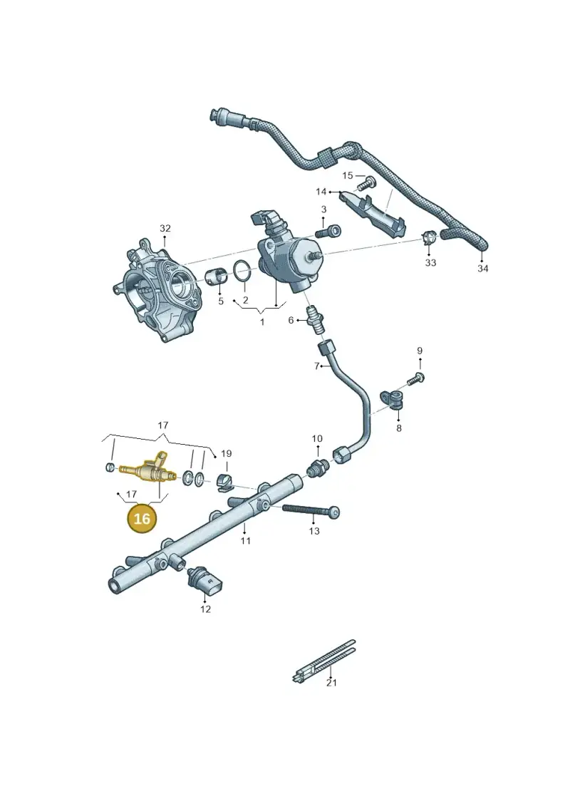 06K906036M — Audi Q8 Quattro 3,0 (2018-) diagram 429133022, position 16