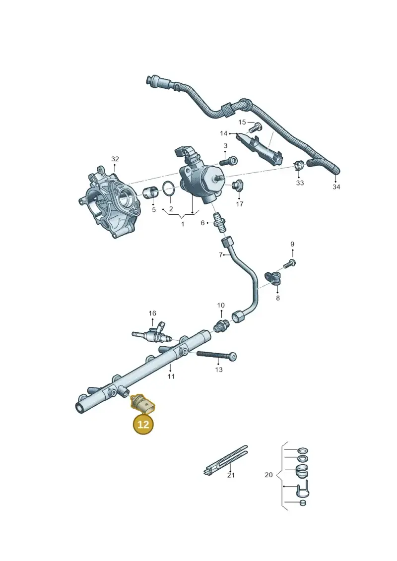 06K906051C — Audi A6 L 2.0 (2018-) diagram 798133240, position 12