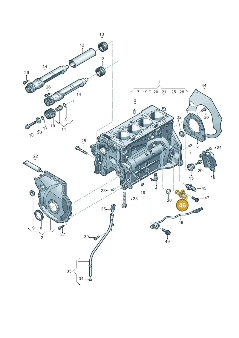 06K906433B — Audi Q5 (2016-2020) diagram 848103120, position 46