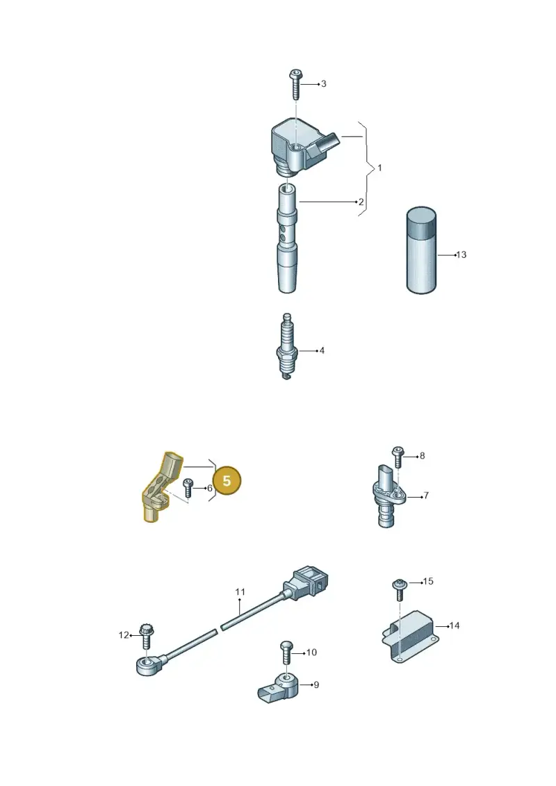 06K906433D — Audi A6 L 2.0 (2018-) diagram 849905000, position 5