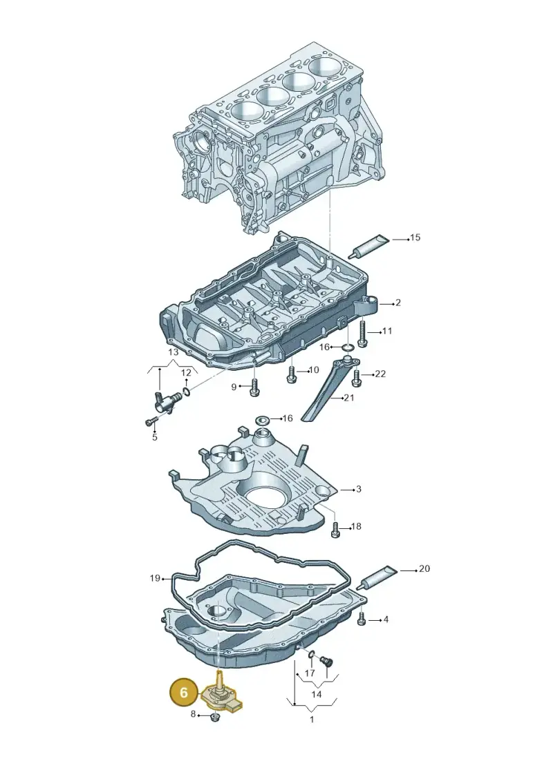 06K907637B — Audi A8L qu. 3.0 TDI (2013-2018) diagram 798103110, position 6