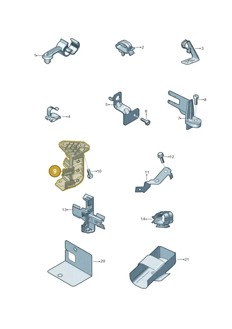 06K971497G — Audi A1 sportback 1.0 (2018-) diagram 592971000, position 9