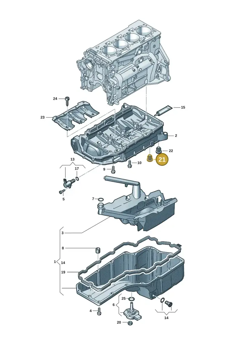 06L103035 — Audi Q8 Quattro 3,0 (2018-) diagram 848103131, position 21