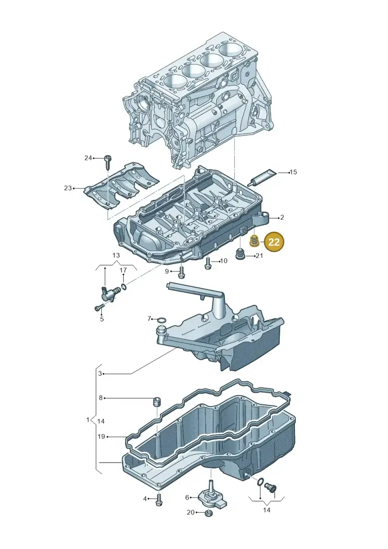 06L103035A — Audi A5 Sportback (2016-2020) diagram 848103130, position 22