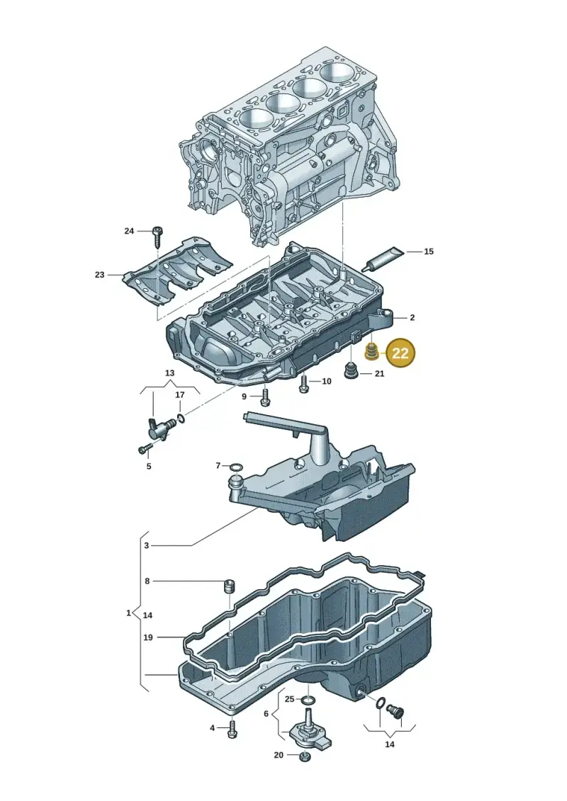 06L103035A — Audi Q8 Quattro 3,0 (2018-) diagram 848103131, position 22