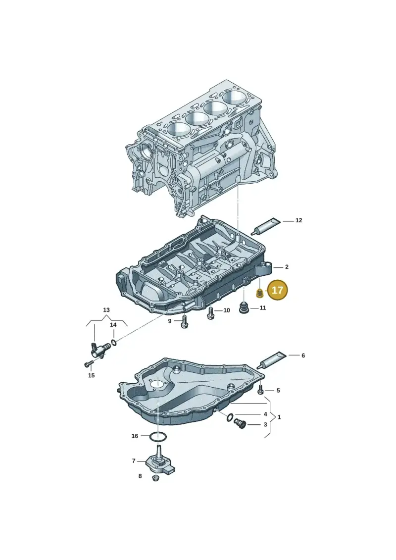 06L103035A — Audi A5 Limo 2.0 (2024-) diagram 5h0103017, position 17