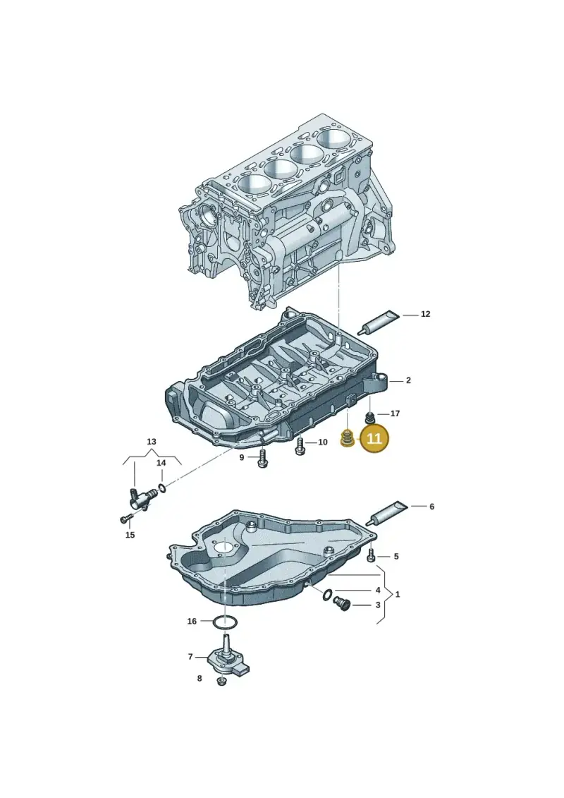 06L103035 — Audi A5 Limo 2.0 (2024-) diagram 5h0103017, position 11