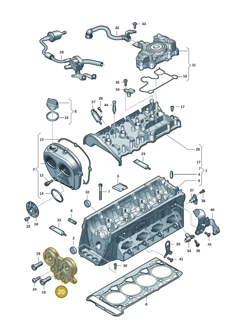 06L103144K — Audi A3 Sportback (2019-2021) diagram 596103035, position 20
