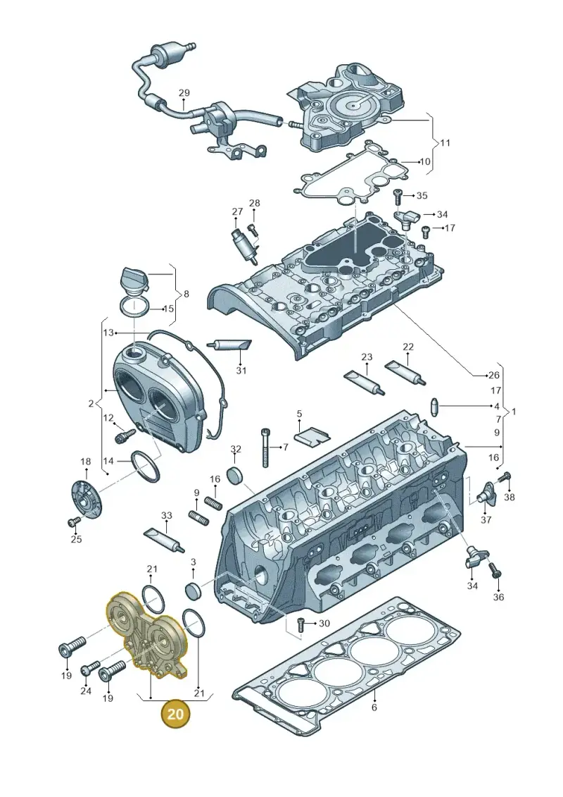 06L103144K — Audi A6 2.0 (2018-) diagram 848103290, position 20