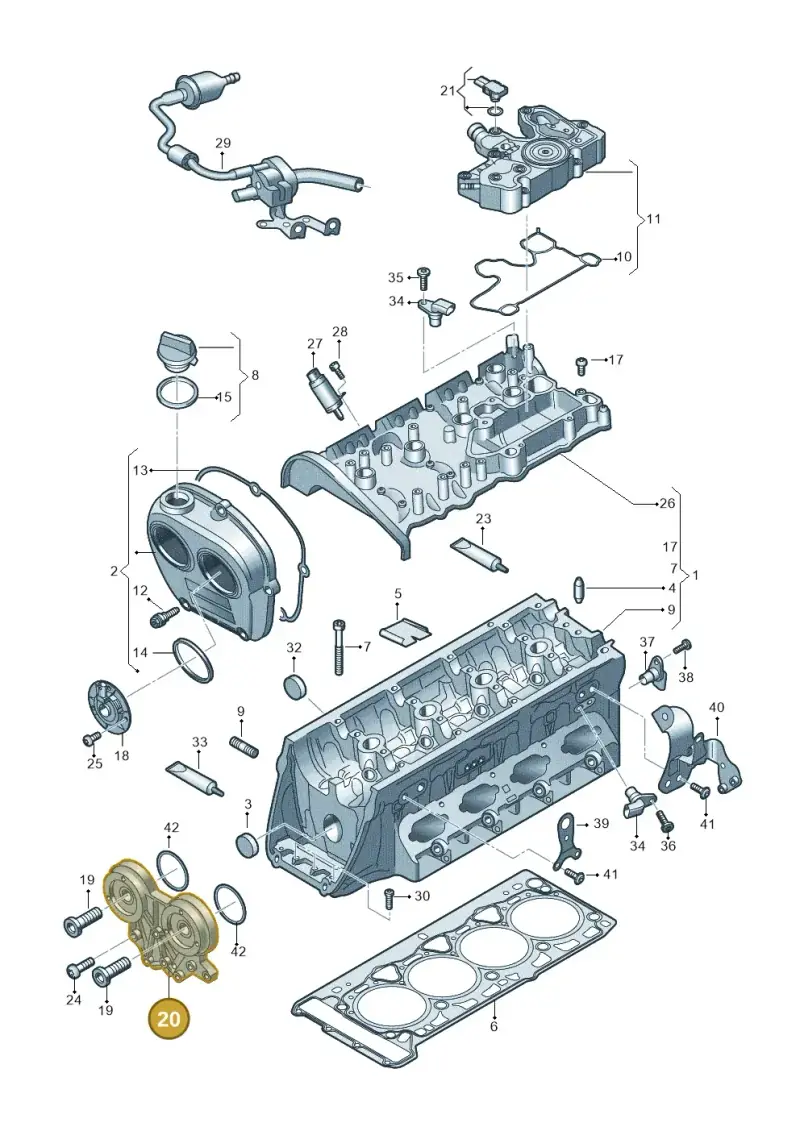06L103144K — Audi A3 Sportback (2019-2021) diagram 849103031, position 20