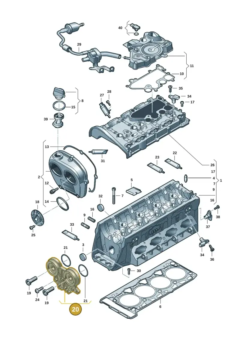 06L103144K — Audi A7 Sportback (2018-) diagram 896103271, position 20